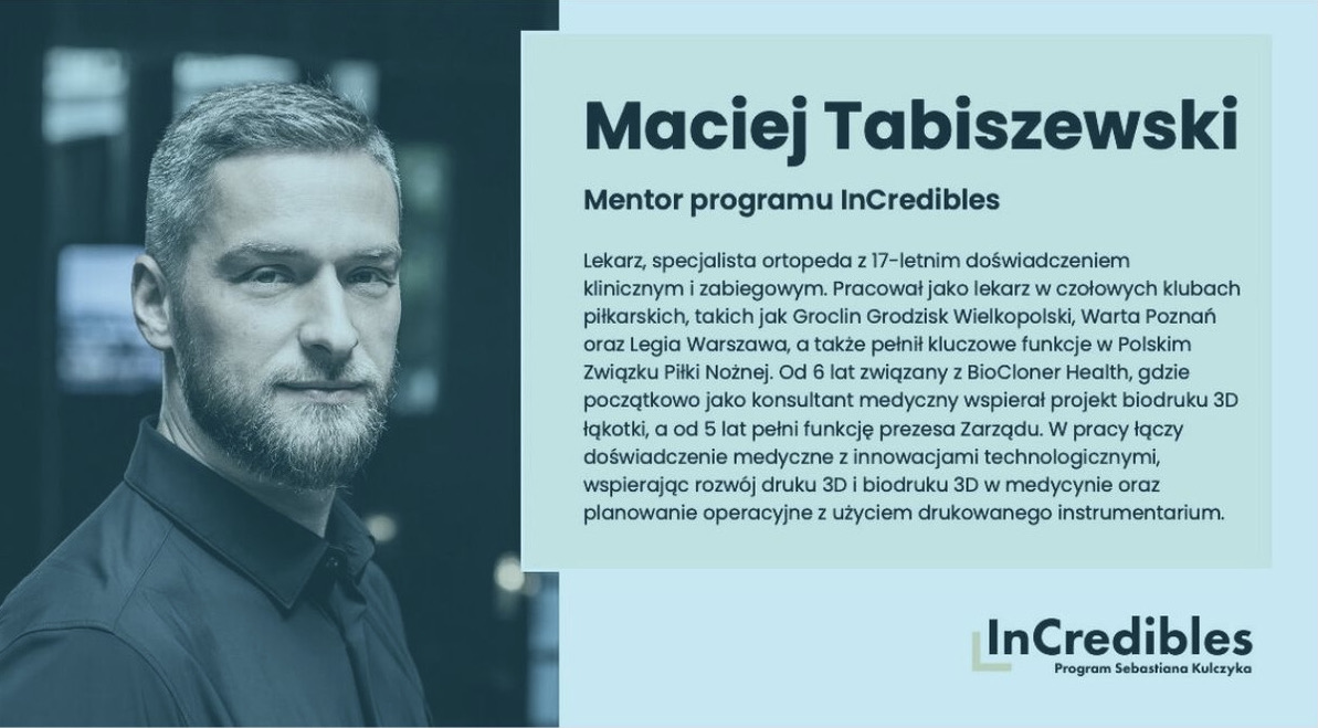 Prezes Zarządu BioCloner Health – nowy mentor InCredibles